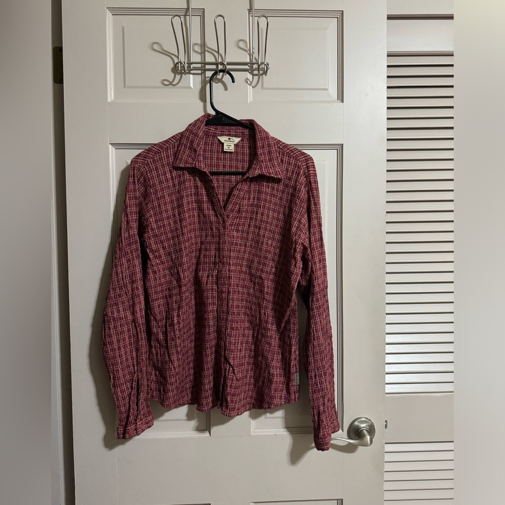 Womens Woolrich Long Sleeve Plaid Top Size Medium